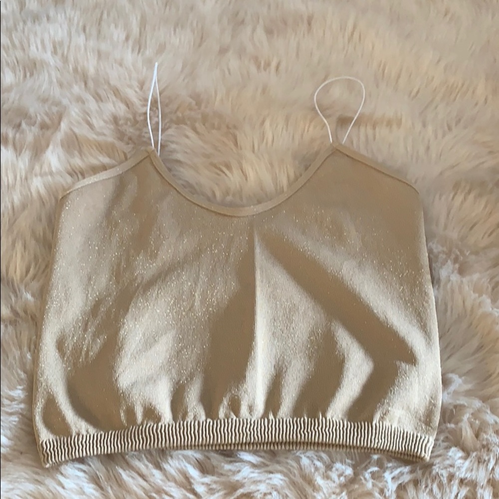 Sparkly gold tank top